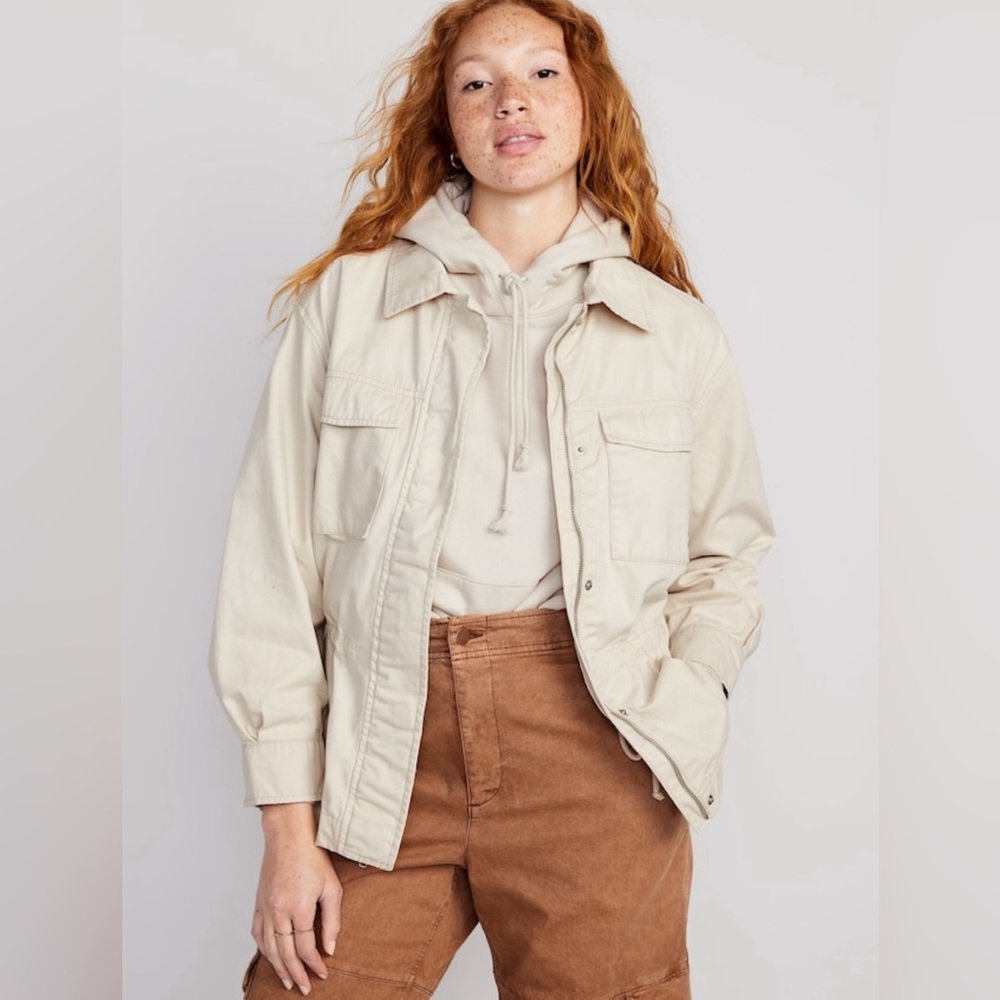 Cinched-waist Utility Jacket for Women
